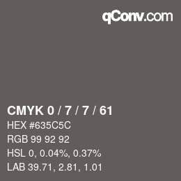 Color code: CMYK 0 / 7 / 7 / 61 | qconv.com
