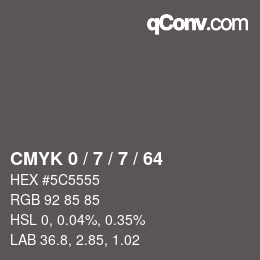 Color code: CMYK 0 / 7 / 7 / 64 | qconv.com