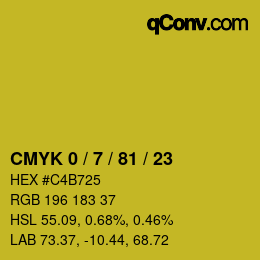 Color code: CMYK 0 / 7 / 81 / 23 | qconv.com