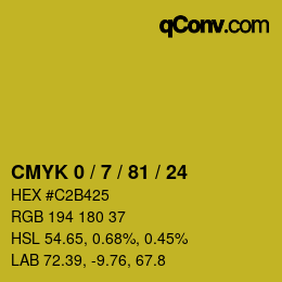 Color code: CMYK 0 / 7 / 81 / 24 | qconv.com