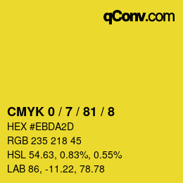 颜色代码: CMYK 0 / 7 / 81 / 8 | qconv.com