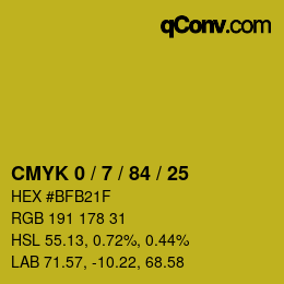 颜色代码: CMYK 0 / 7 / 84 / 25 | qconv.com