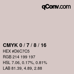 カラーコード: CMYK 0 / 7 / 8 / 16 | qconv.com