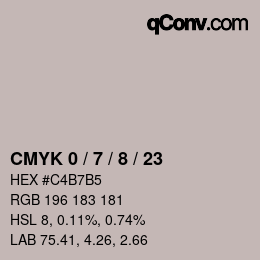 カラーコード: CMYK 0 / 7 / 8 / 23 | qconv.com