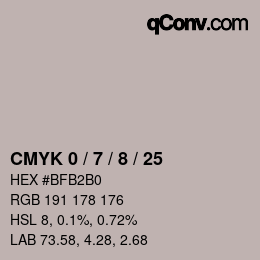 颜色代码: CMYK 0 / 7 / 8 / 25 | qconv.com