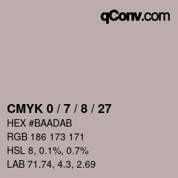 カラーコード: CMYK 0 / 7 / 8 / 27 | qconv.com