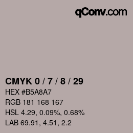 カラーコード: CMYK 0 / 7 / 8 / 29 | qconv.com