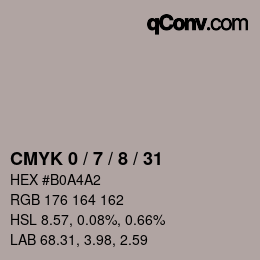 カラーコード: CMYK 0 / 7 / 8 / 31 | qconv.com