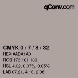 颜色代码: CMYK 0 / 7 / 8 / 32 | qconv.com