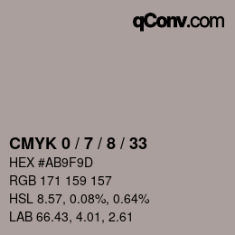 カラーコード: CMYK 0 / 7 / 8 / 33 | qconv.com