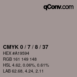 Código de color: CMYK 0 / 7 / 8 / 37 | qconv.com