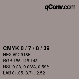 カラーコード: CMYK 0 / 7 / 8 / 39 | qconv.com