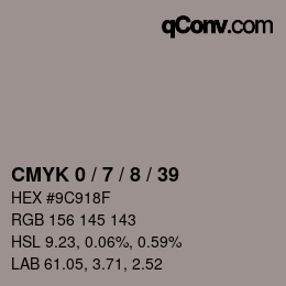 Color code: CMYK 0 / 7 / 8 / 39 | qconv.com