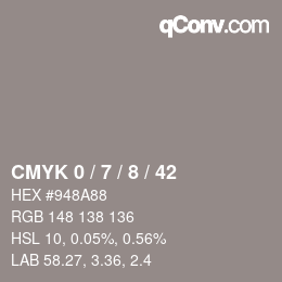 Color code: CMYK 0 / 7 / 8 / 42 | qconv.com
