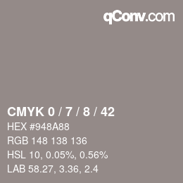 Color code: CMYK 0 / 7 / 8 / 42 | qconv.com