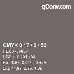 Color code: CMYK 0 / 7 / 8 / 56 | qconv.com