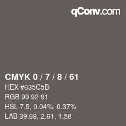 Color code: CMYK 0 / 7 / 8 / 61 | qconv.com