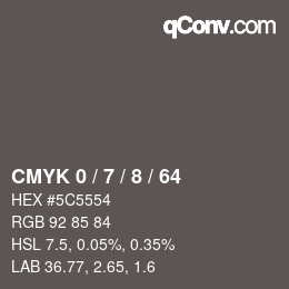 Color code: CMYK 0 / 7 / 8 / 64 | qconv.com