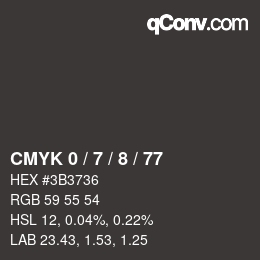 Color code: CMYK 0 / 7 / 8 / 77 | qconv.com
