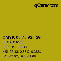 カラーコード: CMYK 0 / 7 / 92 / 29 | qconv.com