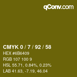 カラーコード: CMYK 0 / 7 / 92 / 58 | qconv.com