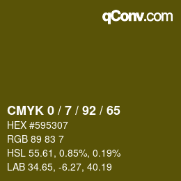 カラーコード: CMYK 0 / 7 / 92 / 65 | qconv.com