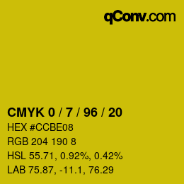 Color code: CMYK 0 / 7 / 96 / 20 | qconv.com