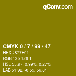 Farbcode: CMYK 0 / 7 / 99 / 47 | qconv.com