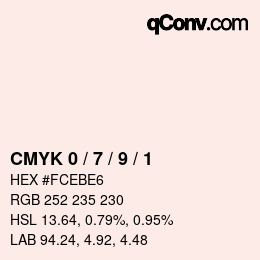 颜色代码: CMYK 0 / 7 / 9 / 1 | qconv.com