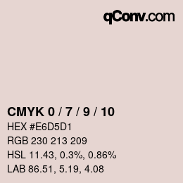 颜色代码: CMYK 0 / 7 / 9 / 10 | qconv.com