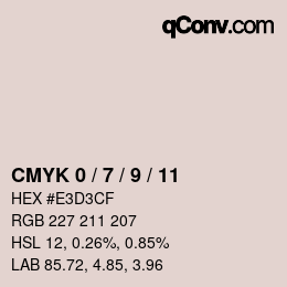 颜色代码: CMYK 0 / 7 / 9 / 11 | qconv.com