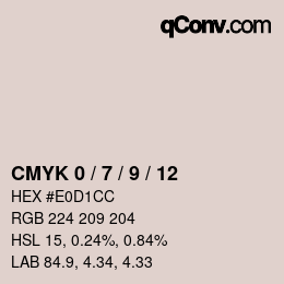 颜色代码: CMYK 0 / 7 / 9 / 12 | qconv.com