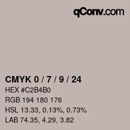 颜色代码: CMYK 0 / 7 / 9 / 24 | qconv.com