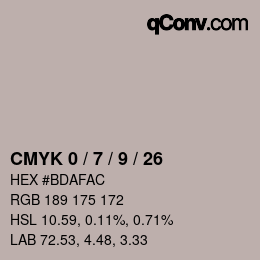 カラーコード: CMYK 0 / 7 / 9 / 26 | qconv.com