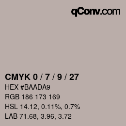 カラーコード: CMYK 0 / 7 / 9 / 27 | qconv.com
