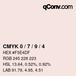 カラーコード: CMYK 0 / 7 / 9 / 4 | qconv.com