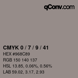 颜色代码: CMYK 0 / 7 / 9 / 41 | qconv.com