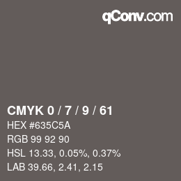 颜色代码: CMYK 0 / 7 / 9 / 61 | qconv.com