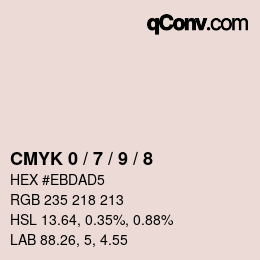 カラーコード: CMYK 0 / 7 / 9 / 8 | qconv.com