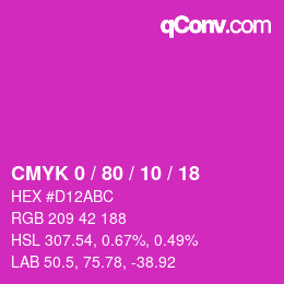 颜色代码: CMYK 0 / 80 / 10 / 18 | qconv.com