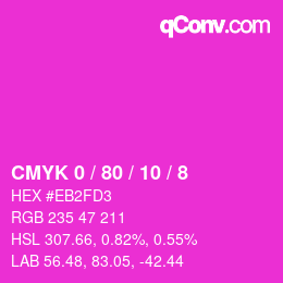 カラーコード: CMYK 0 / 80 / 10 / 8 | qconv.com