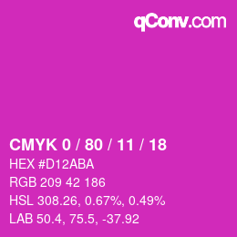 Color code: CMYK 0 / 80 / 11 / 18 | qconv.com