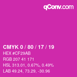 Color code: CMYK 0 / 80 / 17 / 19 | qconv.com