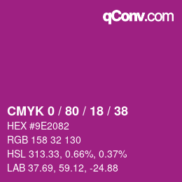 Color code: CMYK 0 / 80 / 18 / 38 | qconv.com