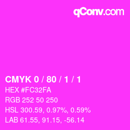 Color code: CMYK 0 / 80 / 1 / 1 | qconv.com