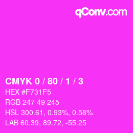 カラーコード: CMYK 0 / 80 / 1 / 3 | qconv.com
