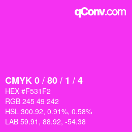 カラーコード: CMYK 0 / 80 / 1 / 4 | qconv.com