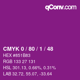 Color code: CMYK 0 / 80 / 1 / 48 | qconv.com