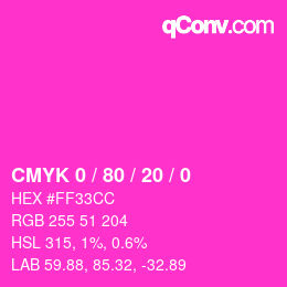 颜色代码: CMYK 0 / 80 / 20 / 0 | qconv.com