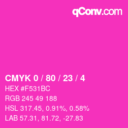 Color code: CMYK 0 / 80 / 23 / 4 | qconv.com